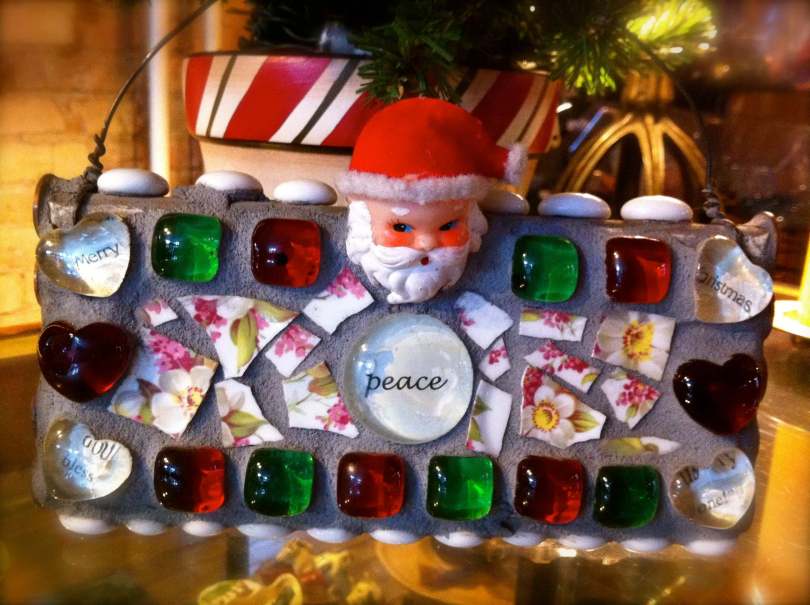 mosaic tile santa