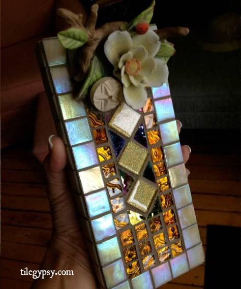 Golden Girl Mosaic Tile Incense Holder